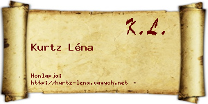 Kurtz Léna névjegykártya